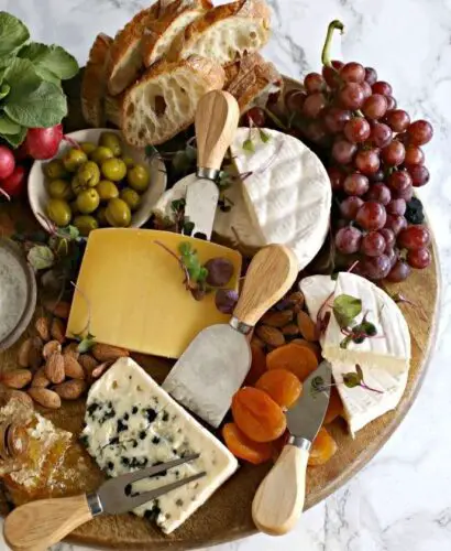 Expensive board with high-quality meat and cheese.
